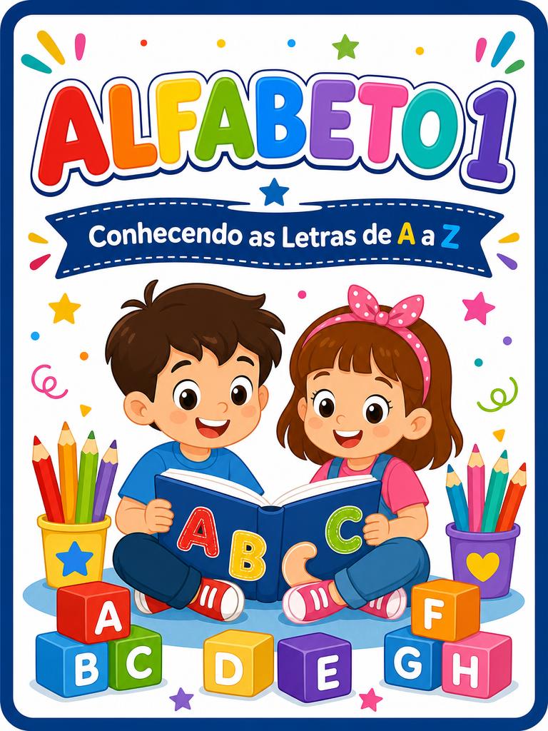 Capa da apostila Alfabeto 1 — Conhecendo as Letras de A a Z