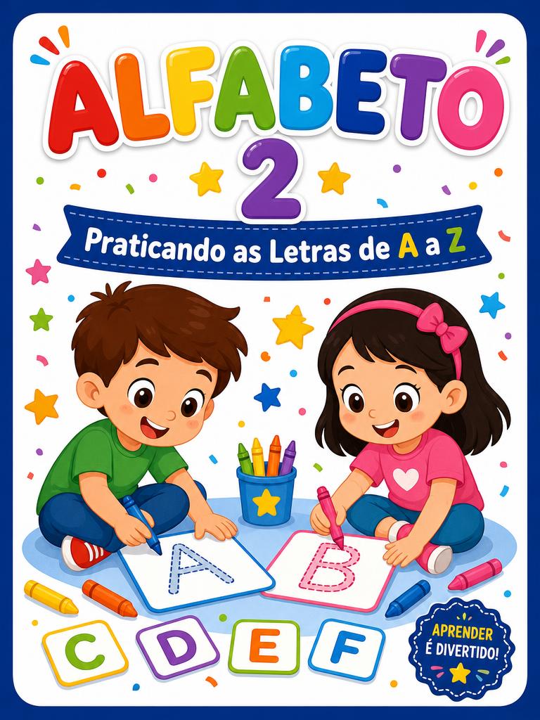 Capa da apostila Alfabeto 2 — Praticando as Letras de A a Z